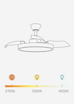 Plafondventilator met afstandsbediening, timer en LED-verlichting - 91 cm, 6 snelheden, intrekbare vleugels, zomer-winterfunctie — thumbnail 4