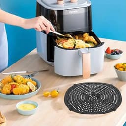 8 stuks - Rubberen beschermmat voor airfryer - hittebestendige siliconenrubberen airfryer met rubberen pad - Nieuw accessoire voor airfryers - siliconen hoes voor airfryers voor thuisgebruik — thumbnail 3