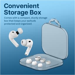 MMOBIEL 2 Paar Vervangende Oordopjes Tips voor AirPods Pro Gen 3 – Antislip Siliconen Oordopjes met Ruisonderdrukkingsgat, Draagbare Opbergdoos en Passen in Oplaadcase – L – Wit — thumbnail 2