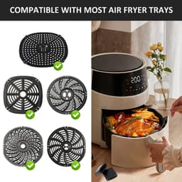 8 stuks - Siliconen beschermkap voor airfryer - Siliconen hoes voor airfryer - Zwart - Rubberen kussen voor airfryer - Rubberen vervangingsaccessoire voor airfryerbak — thumbnail 4