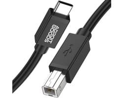 AdroitGoods USB-C naar USB-B Printerkabel USB 2.0 480 Mbps – Snelle Gegevensoverdracht – Duurzame PVC Kabel – Compatibel met Printers en Scanners - 1,5m