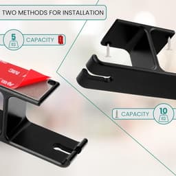 Allecto- Hang- Ophanghaak - Multifunctioneel - Zwart metaal - Gaming - Hoofdtelefoonhouder - Universeel - Hoofdtelefoonstandaard - Bureau of plank - Ophangbeugel. — thumbnail 5