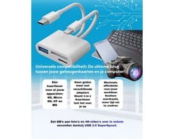 NISOTI SD Kaart Lezer - 3 in 1 - Micro SD Kaart - USB naar USB C - 8-Pin - Geschikt voor alle Telefoons, Tablets & Laptops