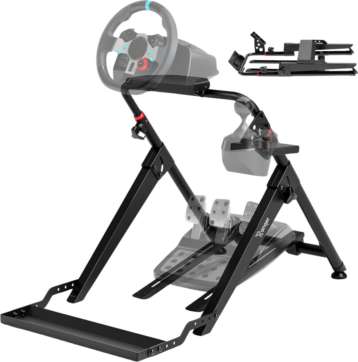 Ranqer Wheel Stand Pro - racestuur standaard - race cockpit - Inklapbaar - Verstelbaar - Geschikt voor: Logitech, Thrustmaster, Fanatec — afbeelding 1