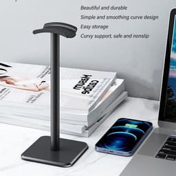 Universele Koptelefoon Standaard - Metalen Headset Houder met Antislip Basis — thumbnail 4