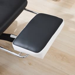 Ergonomische Bureaustoel/Gamingstoel – Verstelbare Rugleuning – 360° Draaibaar - Met Armleuningen En Voetsteun - Hoofdsteun & Lendensteun - zwart, wit — thumbnail 5