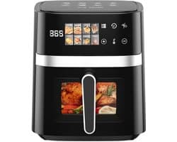 Deniva - Airfyer - Oven - Luchtfriteuse - Airfryer 5,5 liter - 8 in 1 - Touchscreen - Kijkvenster - 200 Graden - Gezin - Zwart