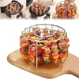 BBQ Grill Spiezen Houders met 24 Spiezen - Spiesenrek - Airfryer-spies houder - Brochettehouder - BBQ Accessoire - Air Fryer Koken Accessoires — thumbnail 1