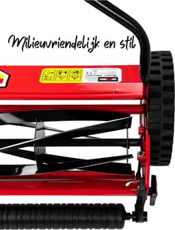 Aurixi® Grasmaaier Handmatig – Grastrimmer Met 21 Liter Opvangbak – Handmaaier Met 5 Messen – Rood - 60cm x 50cm x 124cm — thumbnail 2
