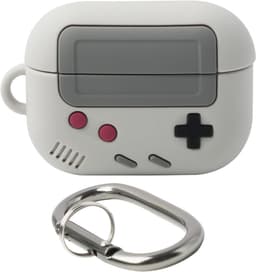 Hoes met karabijnhaak voor draadloze oortjes, retro design, beschermhoes voor AirPods Pro met klassieke gameconsole stijl, siliconen beschermhoes, draadloos opladen, draagbaar en trendy. — thumbnail 1
