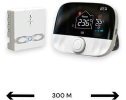 Draadloze thermostaat | Wifi | Draaiknop bediening | Opbouwmontage | Verwarmen | Tuya Smart Life | Zwart grijs