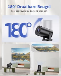 Zyrex® Draagbare Beamer - Beamer - Projector - Mini Beamer - Zwart - 9cm x 9cm x 14cm — thumbnail 4