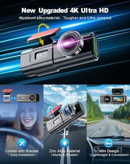 LeeuwenChoice® Dashcam Voor In Auto - 4K WiFi Dashboard Camera - Met 64GB SD-Kaart - Met Nachtzicht & App Besturing — thumbnail 3