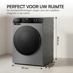 Heinner HWM-HMK9014IVTA+++ Wasmachine 9 kg – 1400 tpm – Inverter – Touchbediening – Allergievriendelijk – Energieklasse A – Titaniumgrijs– 5 jaar garantie — thumbnail 8