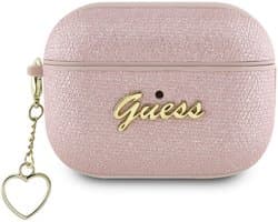Guess AirPods hoesje voor Airpods Pro & Pro 2 - metallic script - Roze