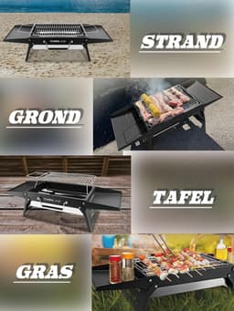 Opvouwbare Houtskool BBQ Grill – Compacte Draagbare Barbecue 34×23 cm – Camping Grill voor Strand, Picknick en Tuin – Stalen Mini BBQ voor 3 Personen — thumbnail 3