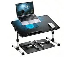 Fokelyi Laptop Stand-Laptoptafel -Laptopstandaard - Laptopverhoger- Tablet Standaard - Inklapbaar- kantelbaar, verstelbare Bedtafel -zwart