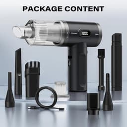 Sander Shop Handstofzuiger, 11000PA autostofzuiger, draadloos, opvouwbare mini-autostofzuiger met krachtige borstelloze motor , draagbare stofzuiger voor huisdierenhaar, voertuigen — thumbnail 2