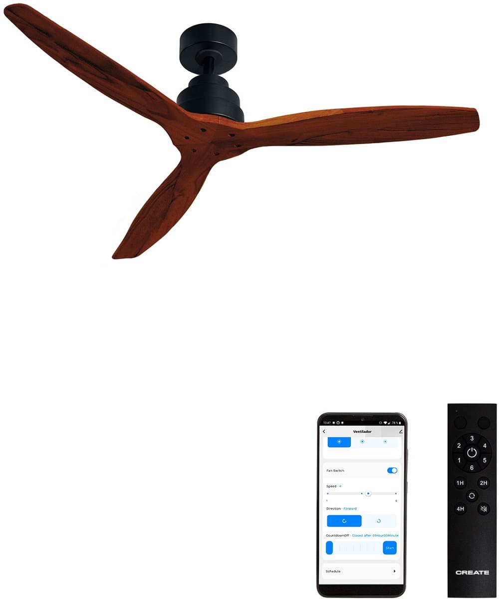 CREATE - Stille plafondventilator van 40 W met technische ABS-bladen, verkrijgbaar in verschillende maten - M - Geen licht - WIFI - WIND STYLANCE — afbeelding 1