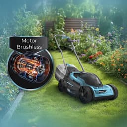 Accugrasmaaier - Elektrische grasmaaier - Gazon onderhoud - Borstelloze motor - 32 cm maaibreedte — thumbnail 3