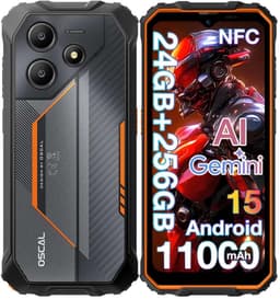 OSCAL MARINE 2 Robuuste Smartphone - Gemini AI - 24GB RAM+256GB ROM - 11000mAh Robuuste Telefoon - 6,56 Inch - IP68 IP69K - Dual SIM 4G - Android 15 - BT5.2 - NFC GPS - Oranje — thumbnail 1