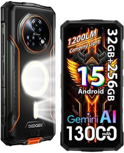 DOOGEE Fire 5 Ultra Robuuste Smartphone - 32GB RAM 256GB ROM - Gemini AI - 13000 mAh - IP68/IP69K Outdoor telefoon - 6,6 inch 90 Hz - Android 15 - NFC GPS - Oranje — thumbnail 1