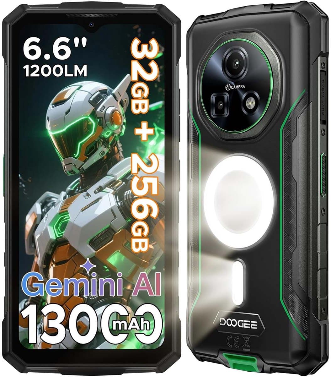DOOGEE Fire 5 Ultra Robuuste Smartphone - 32GB RAM 256GB ROM - Gemini AI - 13000 mAh - IP68/IP69K Outdoor telefoon - 6,6 inch 90 Hz - Android 15 - NFC GPS - Groen — afbeelding 1