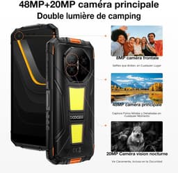 DOOGEE Fire 3 Max Robuuste Smartphone - Gemini AI- 32 GB RAM - 256 GB ROM - 8350 mAh - 5,5 inch - Android 15 - IP68/IP69K Outdoor telefoon - Widevine L1 - OTG - NFC - Oranje — thumbnail 6