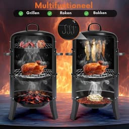 Rolu 3-in-1 BBQ Smoker – Rookoven - Grillen – Roken – Stomen – Barbecue – Slow Cooking – 4 Tot 6 Personen – Inclusief Waterpan — thumbnail 3