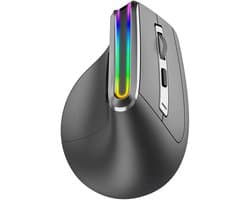 Verticale Muis Ergonomisch Draadloos - Rechtshandige Muis - 800 tot 3200 DPI Verstelbaar - 6 Knoppen - Bluetooth en USB Ontvanger - Voor Laptop & PC