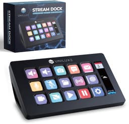 Uniluxe Stream Dock - Streaming Deck - Macro Keyboard 15 Toetsen - Voor Streaming Werk en Productiviteit - Multifunctioneel - Programmeerbaar - Soundboard - Steam deck — thumbnail 1