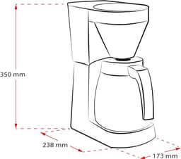 SCH® Koffiezetapparaat met Thermoskan - Koffiezetapparaat - Zwart - ‎24cm x 18cm x 35cm — thumbnail 2
