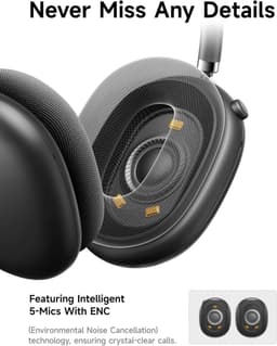 Picun F8 Pro - Draadloze Over-Ear Bluetooth Koptelefoon - met Hybrid Active Noise Cancelling – 140 Uur Batterij - Head Tracking - Aanpasbaar Geluid – Spacegrijs — thumbnail 4