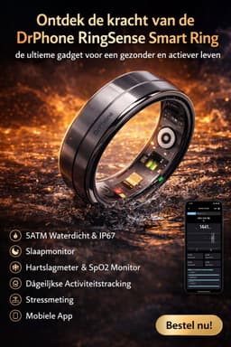 DrPhone RingSense – Smart Ring - Europese ringmaat 59 - 5ATM Waterdicht – Slaapmonitor – Hartslagmeter - SpO2 Monitor - Dagelijkse Activiteitstracking - Mobiele App – Donker Grijs — thumbnail 5