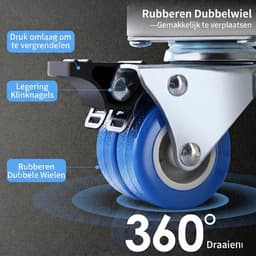 Verstelbaar Verplaatsbaar Wasmachine Onderstel - 4x2 Zwenkwielen - 8 Stevige Poten - Geschikt voor Droger en Koelkast - Multifunctioneel Wasmachine Voetstuk - Verstelbare Basis 45-65 cm - Keuken & Wasruimte Accessoire — thumbnail 5