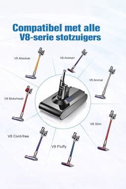Vervangende Accu / Batterij voor Dyson V8 met filterset Accu / Batterij / 5000 mah EXPER PREMIUM — thumbnail 4