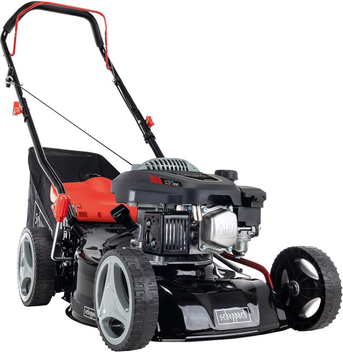 Scheppach Grasmaaier Benzine MP132-42 - 42cm maaibreedte - 4-takt - 131cc - 3,3pk - In 3 maaihoogtes instelbaar: 25-75mm - Voor tuinen tot 800m² - met 45L opvangbak — afbeelding 1
