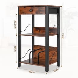 DnA® LP Opbergsysteem - Lp kast - Platenspeler Kast - Platenspeler Meubel - Vinyl Kast - Zwart - 30cm x 40cm x 75cm — thumbnail 2
