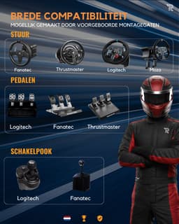 Ranqer Racestoel - Simulator Chair - Racing seat - Cockpit Simulator - Universele Race Simulator - Volledig Verstelbaar - Bruikbaar met Racestuur - speelstoel — thumbnail 4