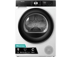 Hisense DH3S902BWCC - Condensdroger - 9 kg - Vrijstaand - Voorbelading - Warmtepomp - Wit - Draaiknop - TouchControl - 63 dB(A) - Ion Refresh - Allergy Care - Auto Dry — afbeelding 1