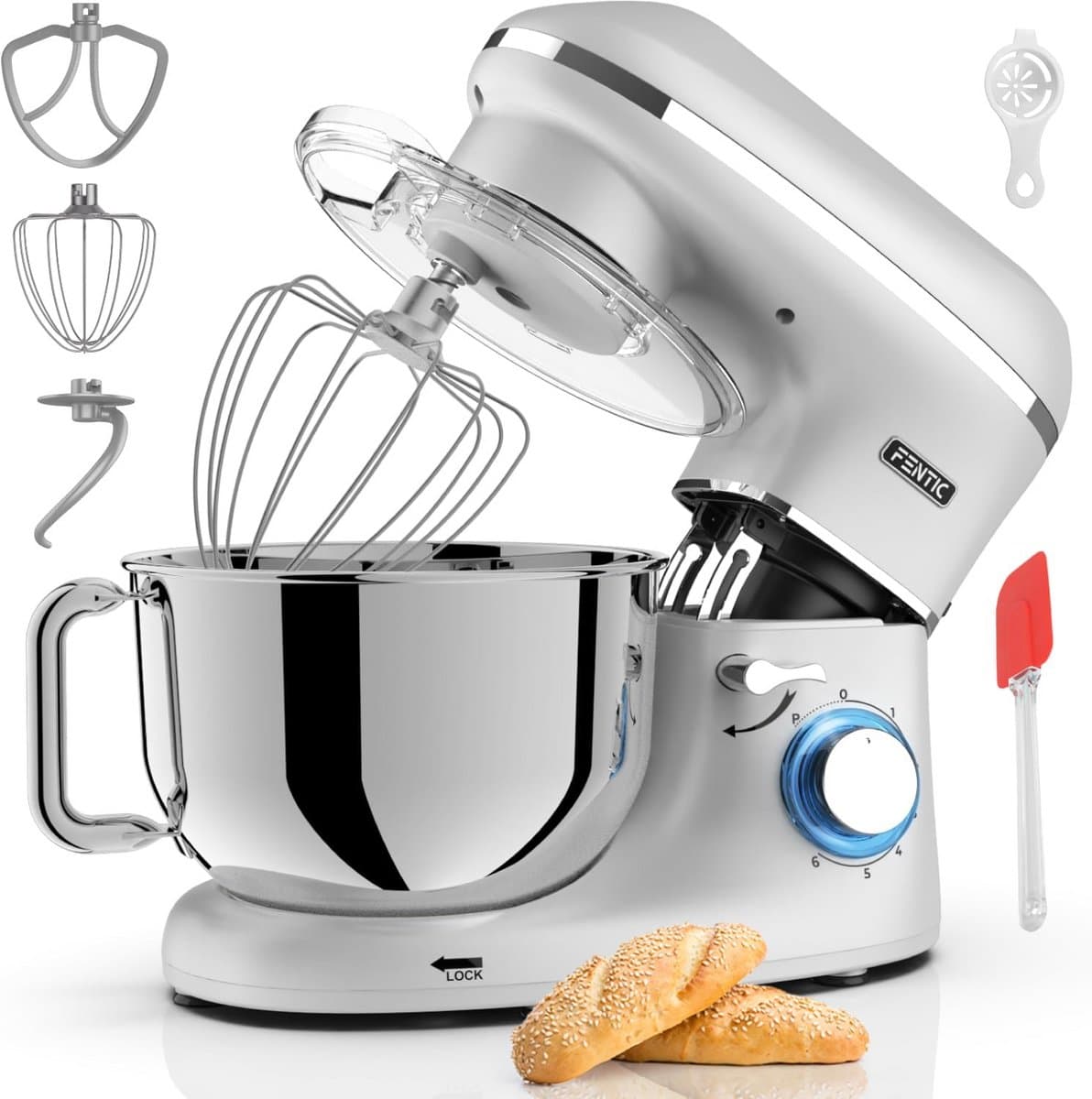Krachtige Keukenmachine 2000W met Grote RVS Mengkom 6,2L en Accessoires — afbeelding 1