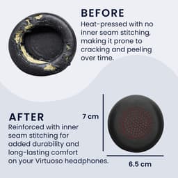 kwmobile 2x oorkussens geschikt voor Plantronics Voyager Focus / B825 / 4210 / 4220 / BlackWire 5200 / 7225 - Earpads voor koptelefoon in zwart — thumbnail 2