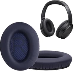 kwmobile 2x oorkussens geschikt voor Bose Quietcomfort 35 35II 25 15 / QC35 QC35II QC25 QC15 - Earpads voor koptelefoon in donkerblauw — thumbnail 2