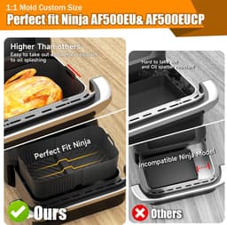 Airfryer Accessoires Set 15-delig – Geschikt voor Ninja Foodi AF500EU FlexDrawer 10,4L & COSORI TwinFry 10L – Inclusief Siliconen Matten, Grillrek & Spiesen — thumbnail 3
