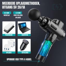 SCH® Massage Gun Professioneel - Massage Gun -Zwart - 15cm x 5cm x 22cm — thumbnail 3