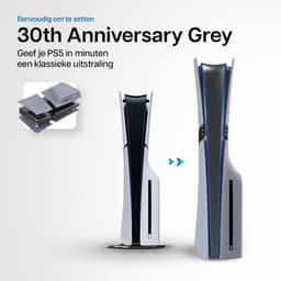 Playstation 5 Pro Faceplates Disc Edition (niet geschikt voor standaard PS5 & PS5 Slim) - Inclusief Mid Skin - Accessoires - Faceplate - Cover - Plate - Skin - Retro - Anniversary Grey — thumbnail 4