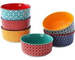 Goodivery- Crème Brulee schaaltjes - 6-Delige Set - 120 ML - Porselei - Souffle Vormpjes - Ovenbestendig - Kleine Ovenschaal - Ragout Fin Schalen - Magnetron - Airfryer- En Vaatwasmachinebestendig - Ø 9 cm