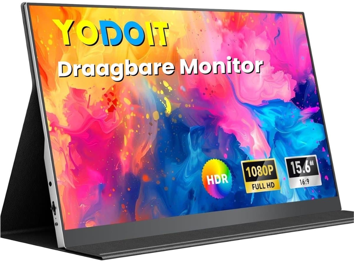 Draagbare Monitor 15,6 Inch Full HD – Portable Monitor met IPS Scherm & Ingebouwde Speakers – USB-C & HDMI – 1080P – Ultra Dun & Lichtgewicht – Geschikt voor Laptop, Console en PC — afbeelding 1