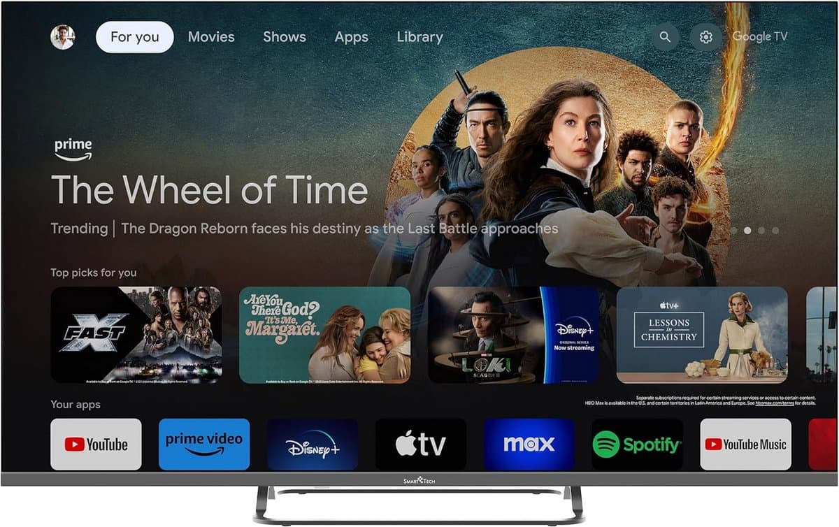 4K UHD Smart TV 43 inch met Google TV, Dolby Vision en Dolby Atmos — afbeelding 1