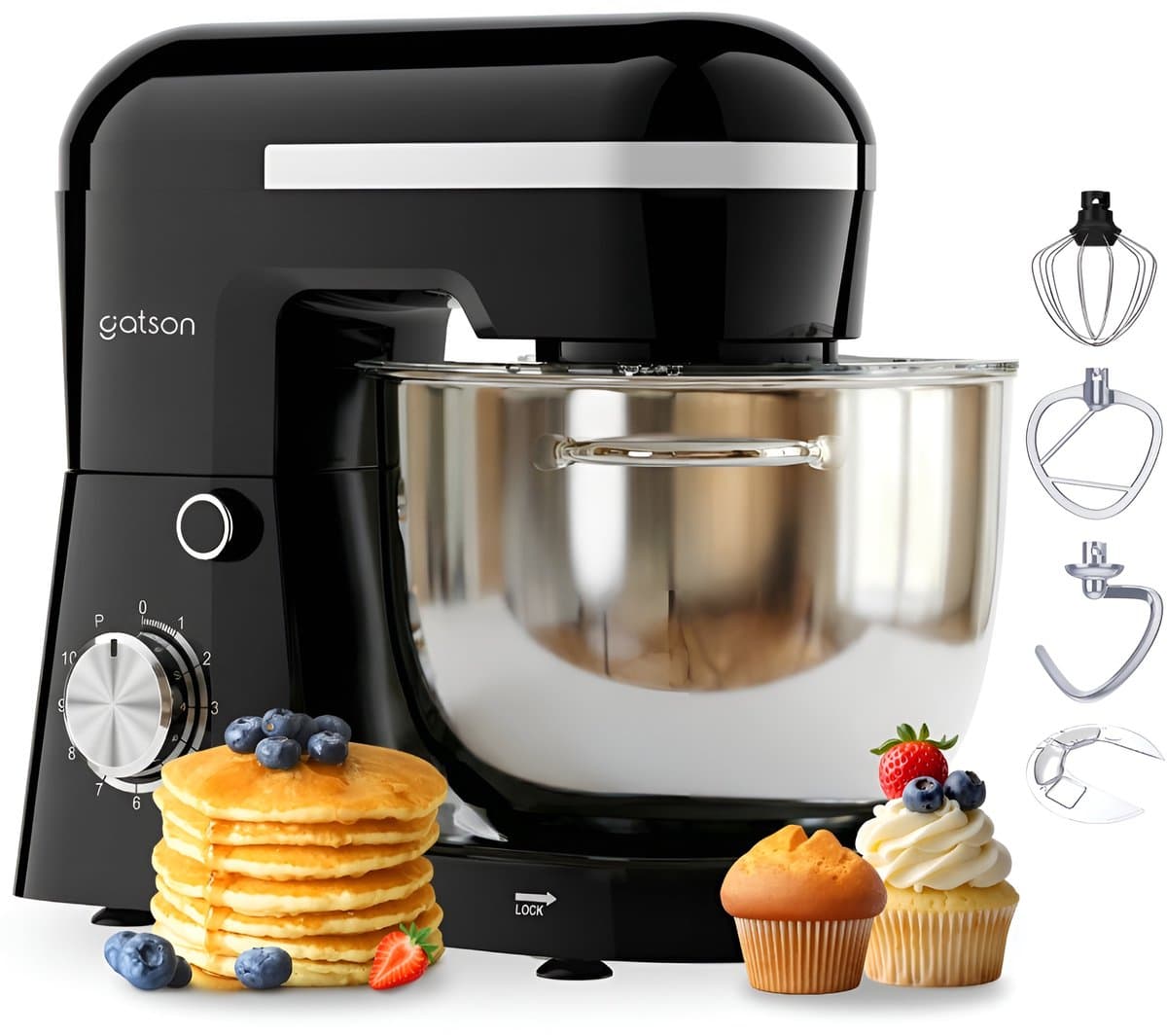 Gatson Keukenmachine - 10 Snelheden - 5L Mengkom - Dubbele Handvat - Keukenrobot - Keukenmixer - Foodprocessor - 1500W — afbeelding 1